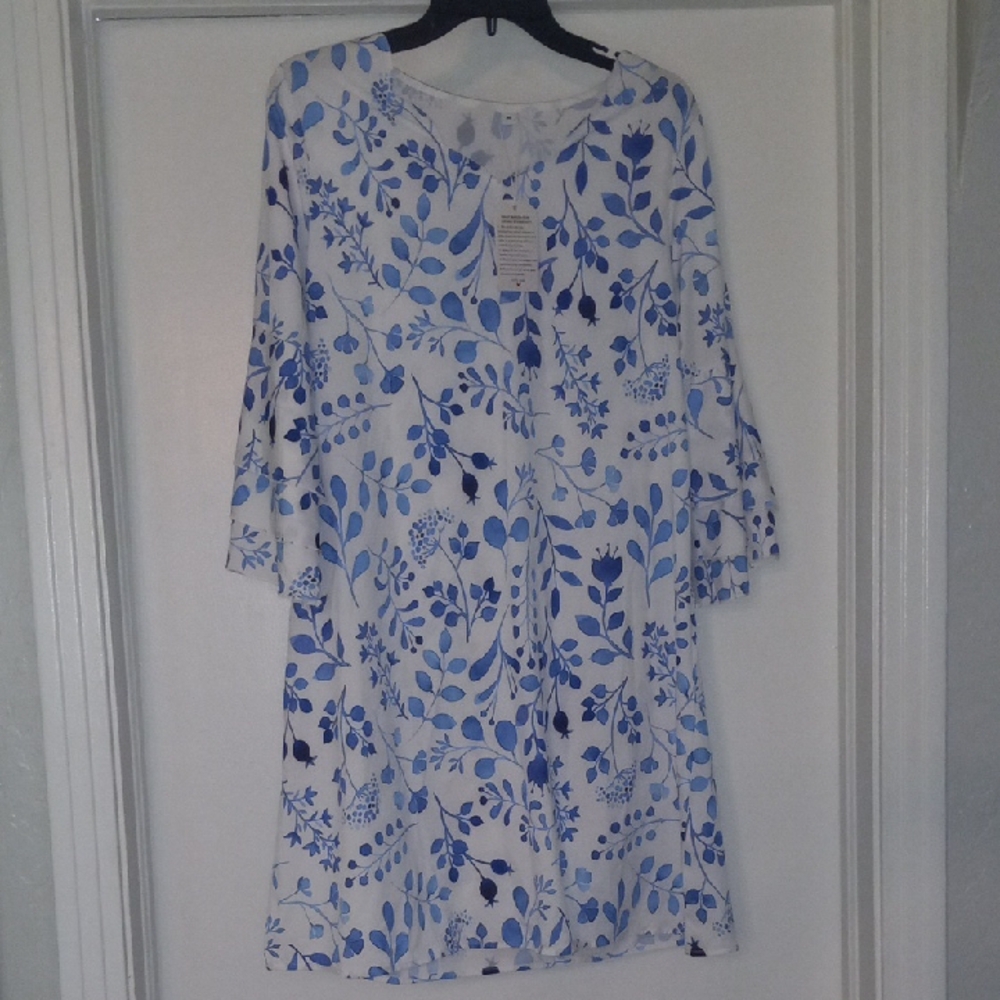 Floral Blue and White Women's Dress